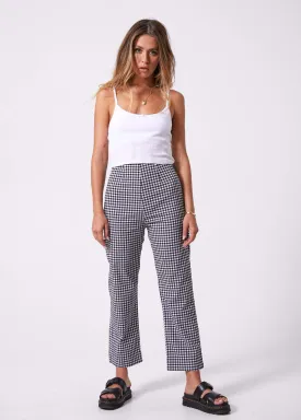 Afends Womens Ryder - Gingham High Waist Pant - Black & White