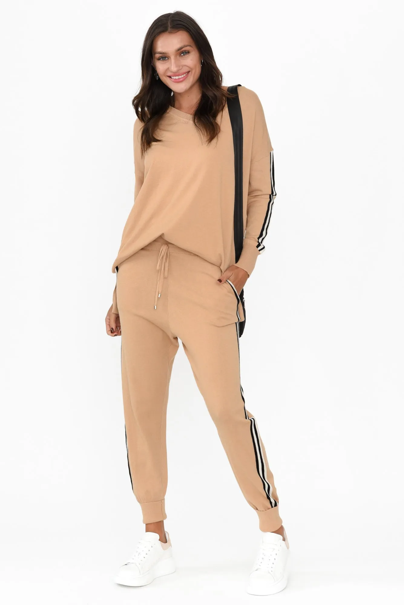 Aida Natural Stripe Knit Pants