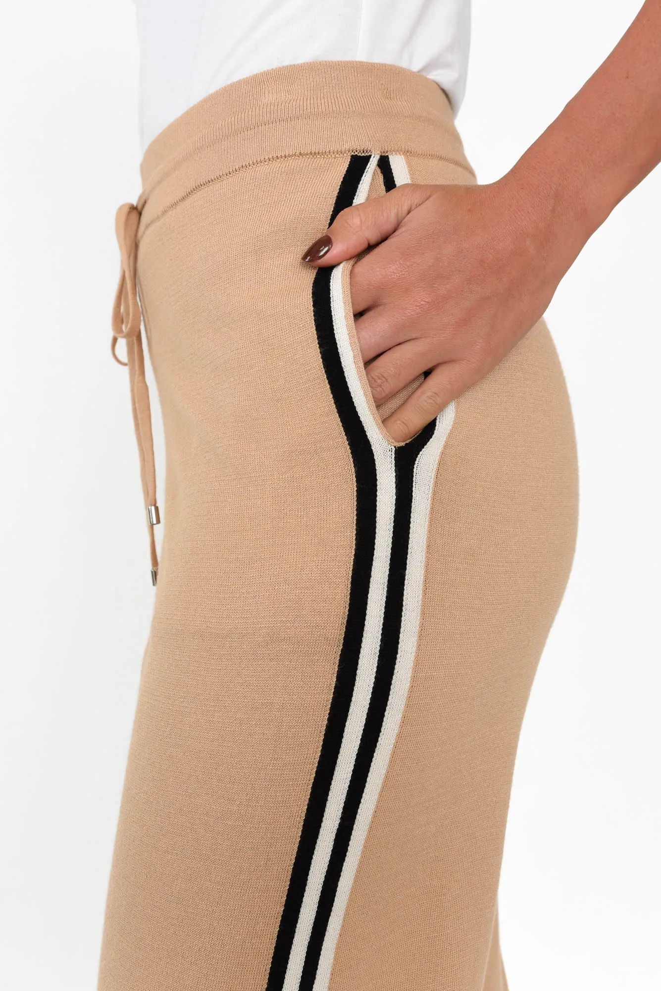 Aida Natural Stripe Knit Pants