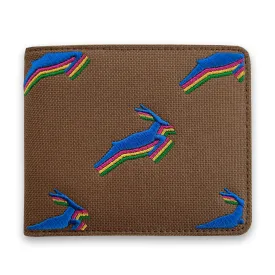 Antelope Embroidery Bifold Wallet in Brown