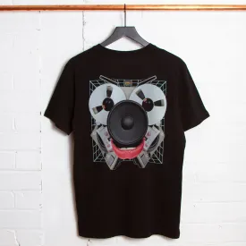 Audio Face Back Print - Tshirt - Black