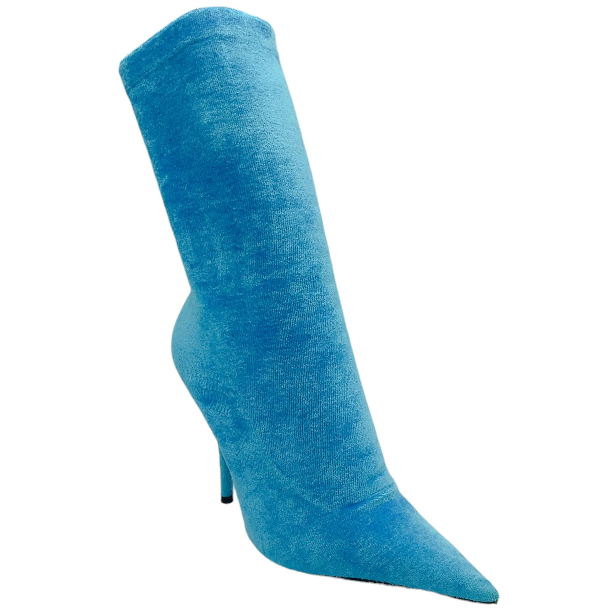 Balenciaga Turquoise Velvet Sock Boots