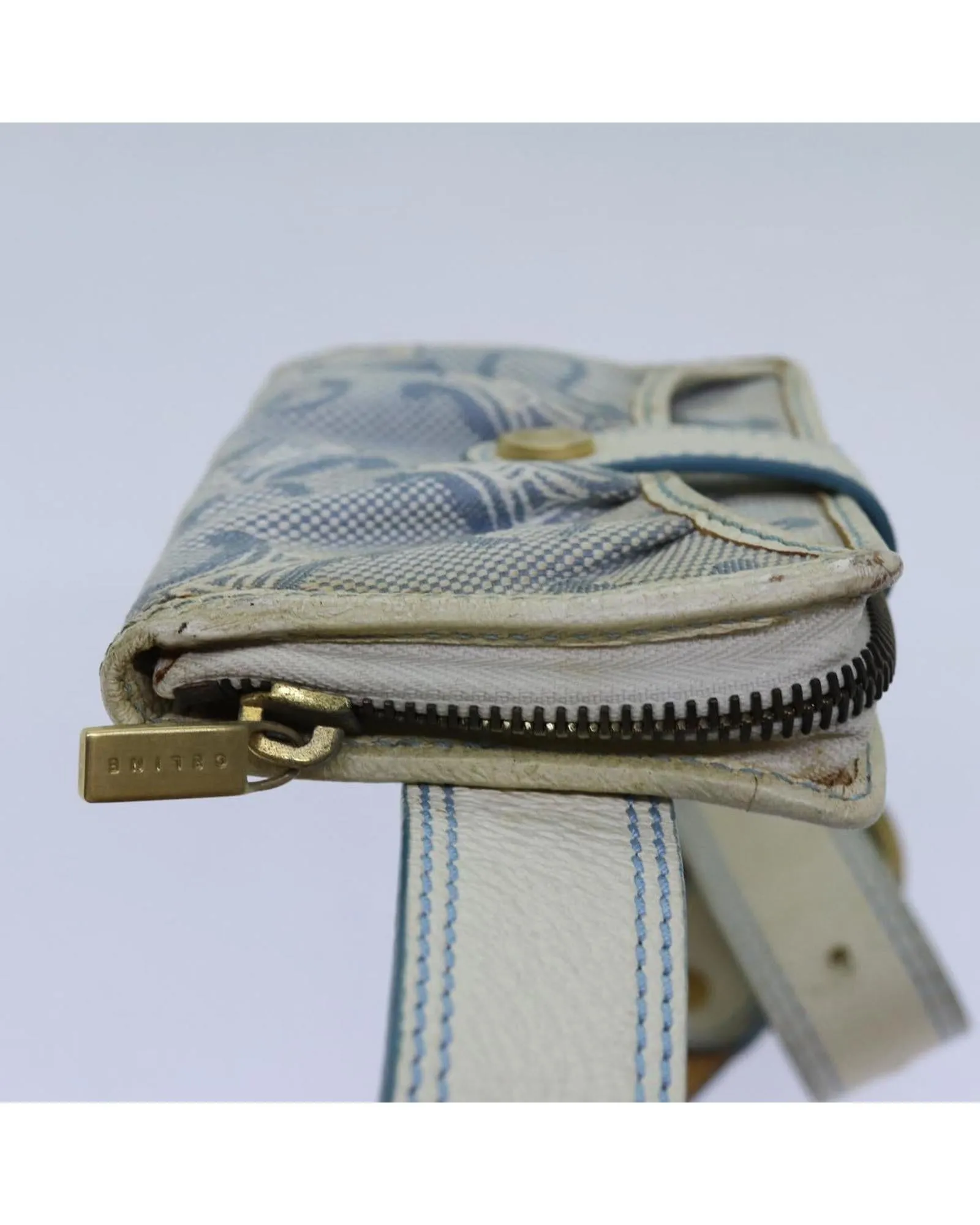 Blue Canvas Waist Bag with Macadam Print and Dust Bag - Rank C