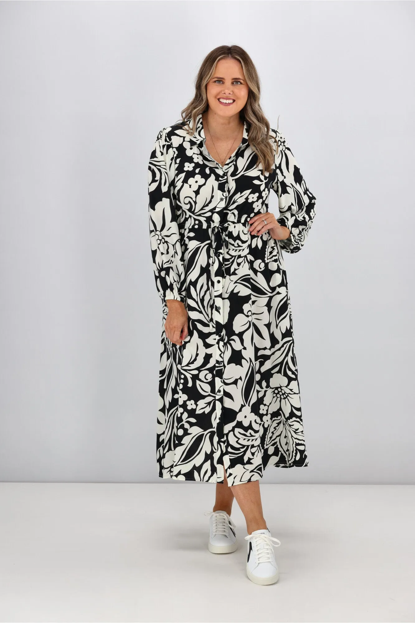 Boho Australia Garza Dress Black White