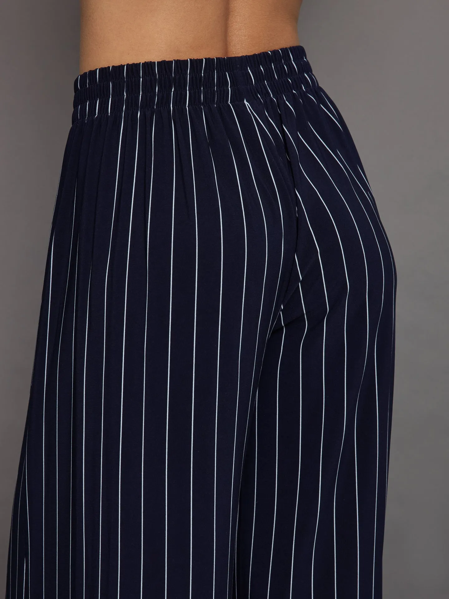 Boyfriend Elephant Sweatpant - True Navy Pinstripe