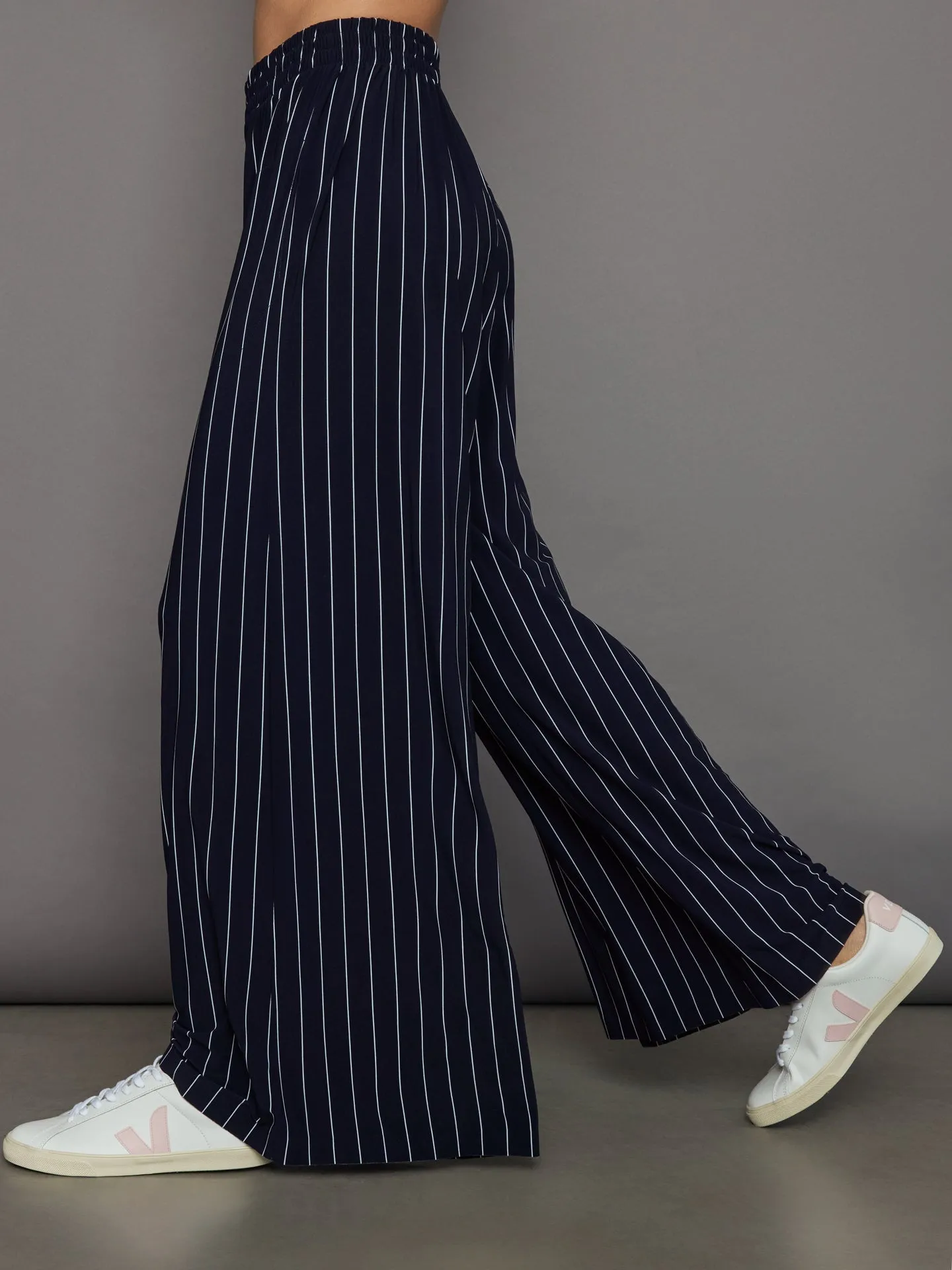 Boyfriend Elephant Sweatpant - True Navy Pinstripe