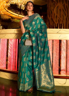 Castleton Green Handloom Woven Banarasi Silk Saree