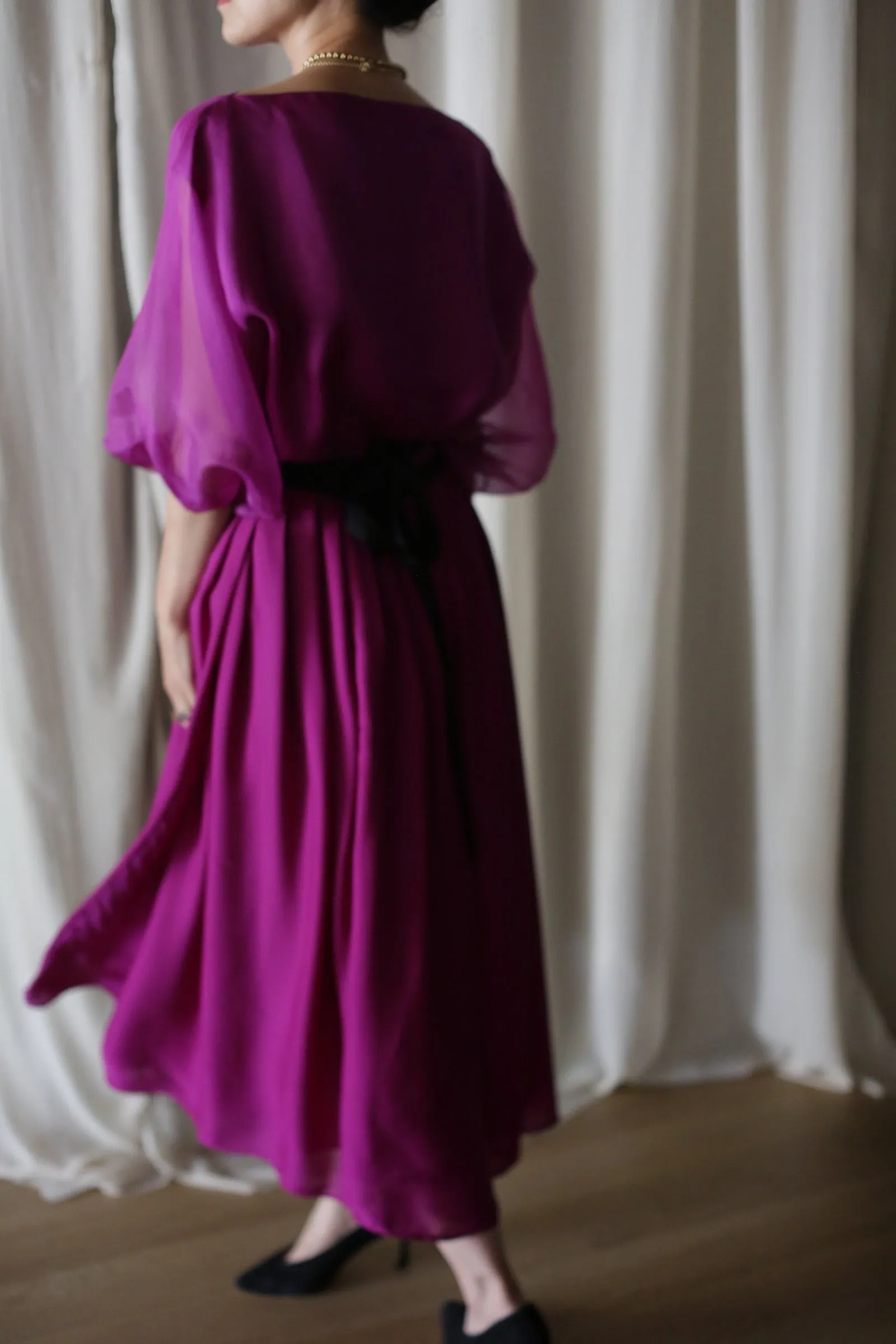 Georgette Pleated Wrap Skirt | Fuchsia