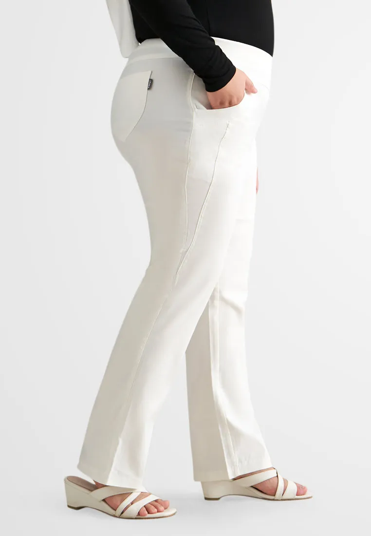 Gracie FLEXI Straight Cut Pants - White