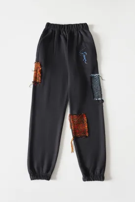 HANDWOVEN PATCH SWEATPANTS