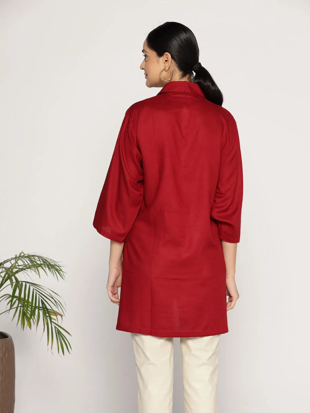 Maroon Rayon ShirtTop - Sieste