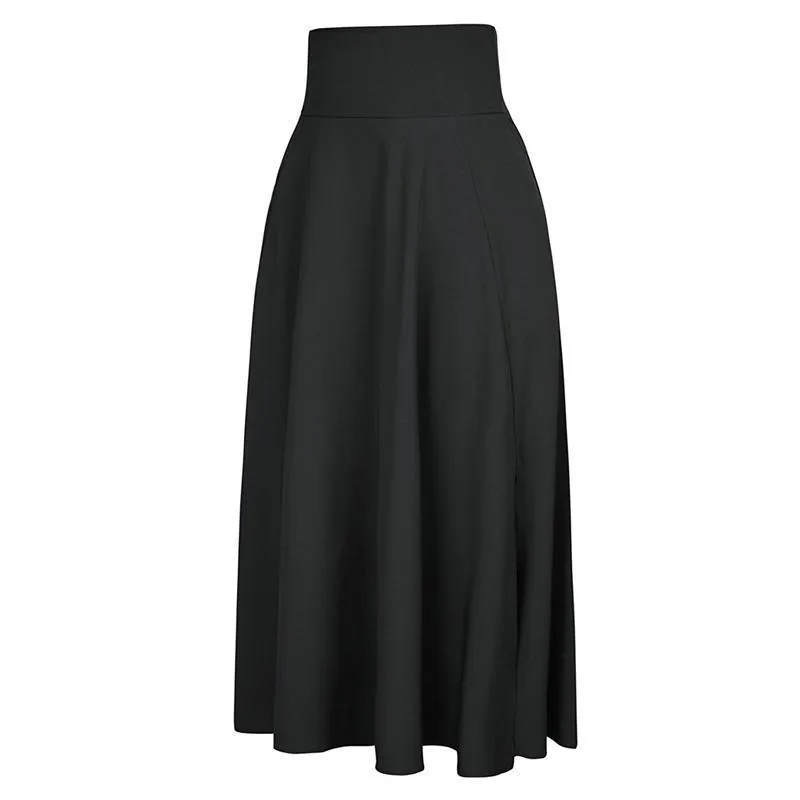 Maxi Skirt vintage Retro High Waist Pleated  Long Skirts Back Bow with Belt (US 6-16)