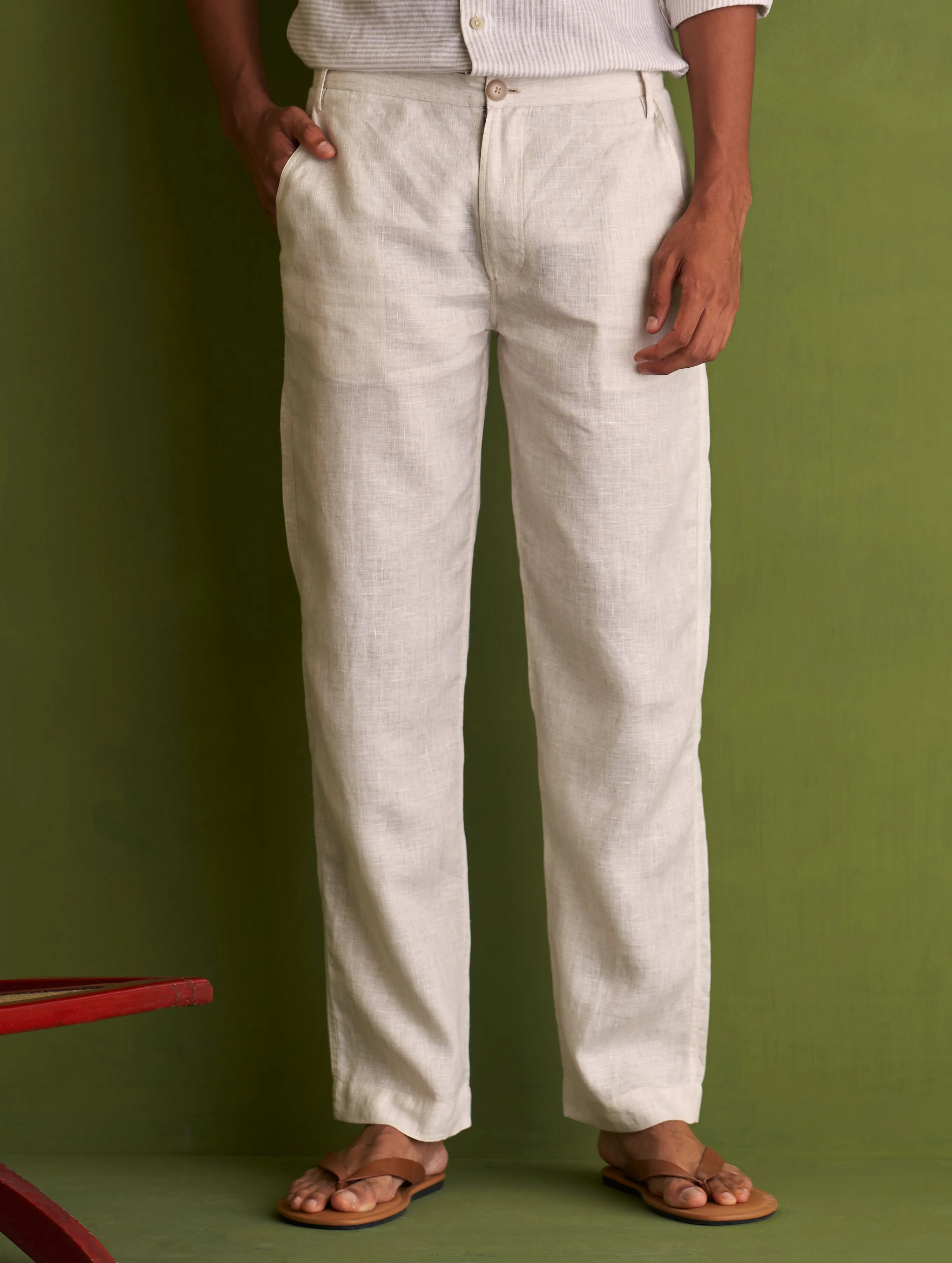 Neo Classic Linen Pant - Off-White