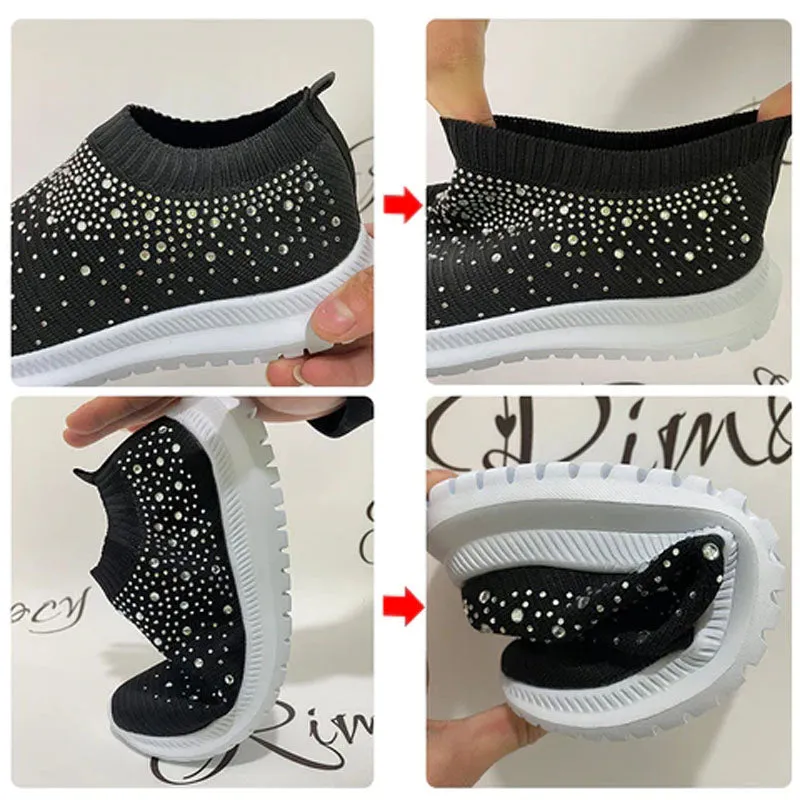 Rhinestone Flyknit Sneakers