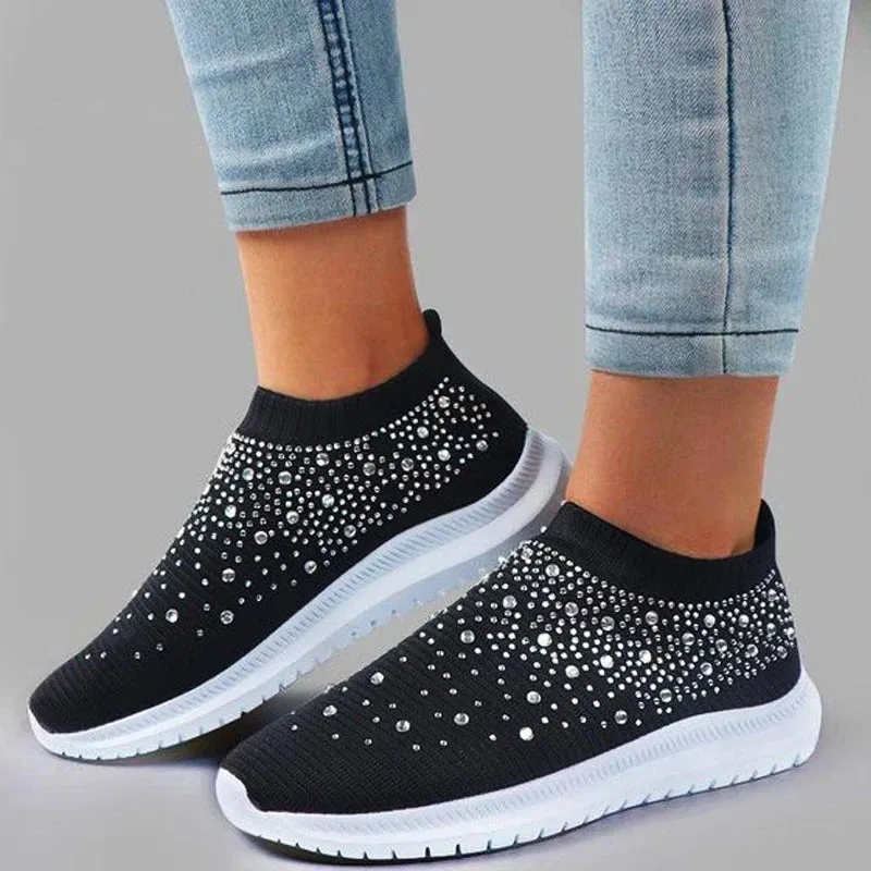 Rhinestone Flyknit Sneakers