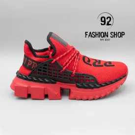 SNEAKERS UOMO TANK PRO ONE CON SUOLA IN GOMMA LAVORATA ROSSA