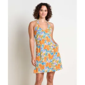 Womens Plumeria Halter Sl Dress