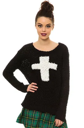 WOOL CROSS SWEATER